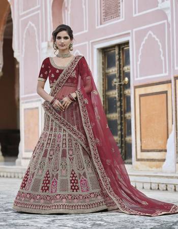 Garb This Bridal Heavy Designer Lehenga Choli In Fine Color Fabricated On Velvet Beautified Fabric Lahenga Choli With Heavy Designer Embroidery With Hand Work.Buy Now. 