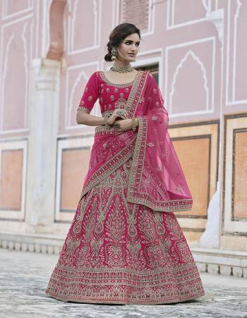 Attrective This Bridal Heavy Designer Lehenga Choli In Fine Color Fabricated On Velvet Beautified Fabric Lahenga Choli With Heavy Designer Embroidery With Hand Work.Buy Now. 