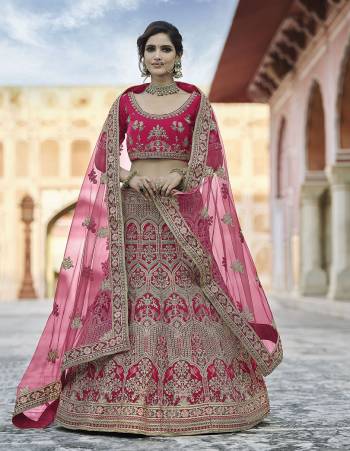 Attrective This Bridal Heavy Designer Lehenga Choli In Fine Color Fabricated On Velvet Beautified Fabric Lahenga Choli With Heavy Designer Embroidery With Hand Work.Buy Now. 