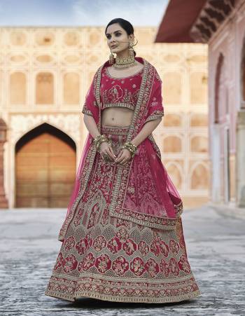 Attrective This Bridal Heavy Designer Lehenga Choli In Fine Color Fabricated On Velvet Beautified Fabric Lahenga Choli With Heavy Designer Embroidery With Hand Work.Buy Now. 