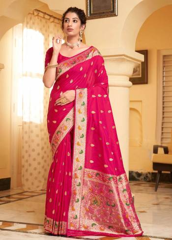 Looking This Partywear Saree Are Fine Saree Paired With Blouse.This Saree And Blouse Are Banarasi Soft Silk Fabric With Designer Jari Weaving Designer Work. Buy This Pretty Saree Now.