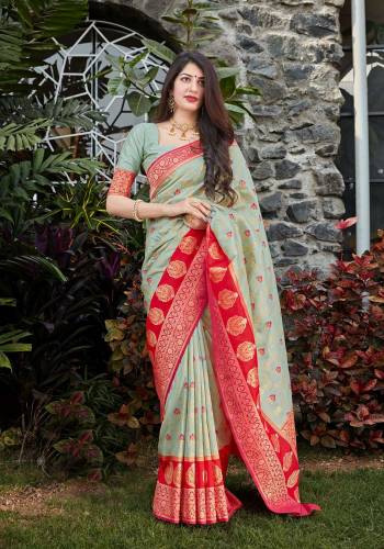 Looking This Traditional Partywear Saree Are Fine Saree Paired With Blouse.This Saree And Blouse Are Banarasi Soft Silk Fabric With Designer Jari Weaving Work. Buy This Pretty Saree Now.