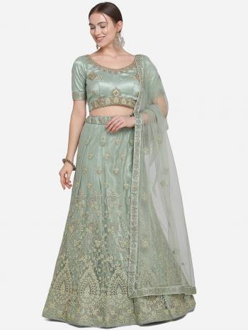 Look Attrective This Partywear Heavy Designer Lehenga Choli And Dupatta In Fine Color Fabricated On Net Beautified With Heavy Attractive Jari Embroidery Work.Buy Now. 