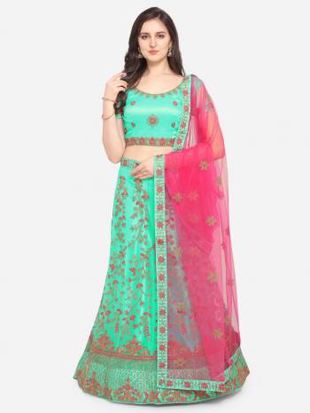 Look Attrective This Partywear Heavy Designer Lehenga Choli And Dupatta In Fine Color Fabricated On Net Beautified With Heavy Attractive Jari Embroidery Work.Buy Now. 