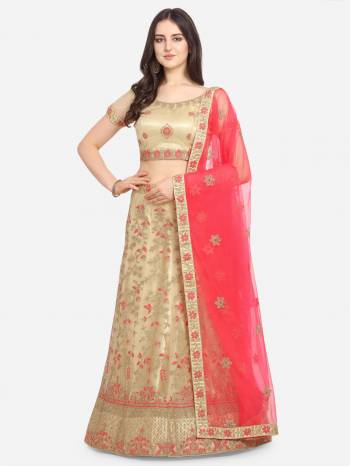 Look Attrective This Partywear Heavy Designer Lehenga Choli And Dupatta In Fine Color Fabricated On Net Beautified With Heavy Attractive Jari Embroidery Work.Buy Now. 