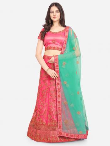 Look Attrective This Partywear Heavy Designer Lehenga Choli And Dupatta In Fine Color Fabricated On Net Beautified With Heavy Attractive Jari Embroidery Work.Buy Now. 