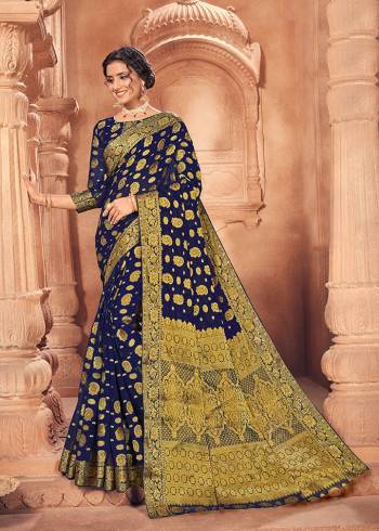 Looking This Lovely Colored Traditional Designer Saree. This Saree?And Blouse Are Fabricated On Chiffon Beautified With Designer Weaving Jari Work. Buy This Pretty Saree Now.