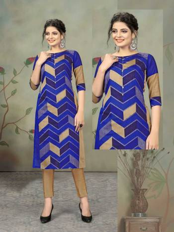 Attrective This Readymade Long Kurti With Bottom In Fine Color. Kurti Are Chanderi And Pant Are Polyster Fabricated Beautified With Designer Printed. It Is Light In Weight And Easy To Carry All Day Long. 