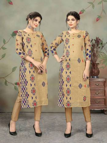 Attrective This Readymade Long Kurti With Bottom In Fine Color. Kurti Are Chanderi And Pant Are Polyster Fabricated Beautified With Designer Printed. It Is Light In Weight And Easy To Carry All Day Long. 