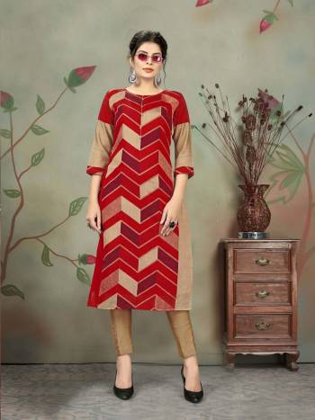 Attrective This Readymade Long Kurti With Bottom In Fine Color. Kurti Are Chanderi And Pant Are Polyster Fabricated Beautified With Designer Printed. It Is Light In Weight And Easy To Carry All Day Long. 