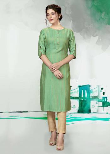 Attrective This Readymade Long Kurti With Bottom In Fine Color. Kurti Are Poly Slub Viscose And Pant Are Poly Slub Viscose Fabricated Beautified With Designer Wevon Work. It Is Light In Weight And Easy To Carry All Day Long. 