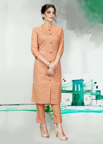 Attrective This Readymade Long Kurti With Bottom In Fine Color. Kurti Are Cotton Slub And Pant Are Cotton Slub Fabricated Beautified With Designer Printed. It Is Light In Weight And Easy To Carry All Day Long. 