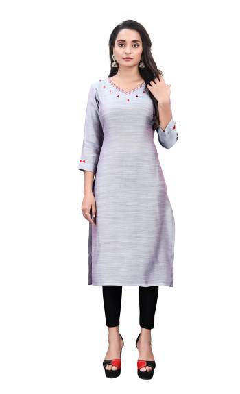 GarbThis Readymade Long Kurti In Fine Color. Kurti Are Poly Viscose Fabricated Beautified With Designer Hand Work. It Is Light In Weight And Easy To Carry All Day Long. 