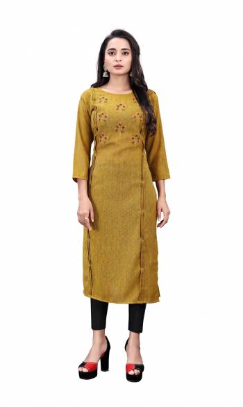 GarbThis Readymade Long Kurti In Fine Color. Kurti Are Fancy Poly Slub Fabricated Beautified With Designer Hand Work. It Is Light In Weight And Easy To Carry All Day Long. 