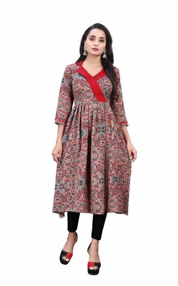 GarbThis Readymade Long Kurti In Fine Color. Kurti Are Polyster Fabricated Beautified With Designer Printed,Hand Work. It Is Light In Weight And Easy To Carry All Day Long. 