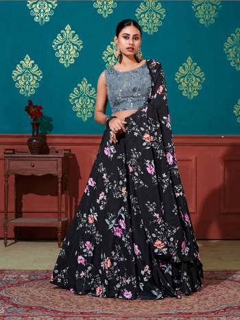 Looking This Partywear Heavy Designer Lahenga Choli Set.Choli Are Imported Furr And Lahenga And Dupatta Silk In Fabricated Beautified With Attrective Designer Sequance Embroidery Work And Printed.Buy Now. 