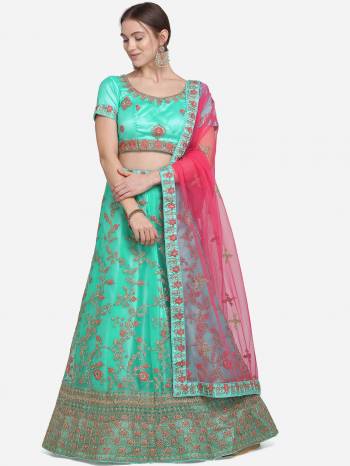 Attrective This Partywear Heavy Designer Lehenga Choli And Dupatta In Fine Color Fabricated On Net Beautified With Heavy Attractive Jari Embroidery Work.Buy Now. 