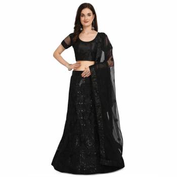 Garb This Partywear Heavy Designer Lehenga Choli And Dupatta In Fine Color Fabricated On Net Beautified With Heavy Attractive Multy,Sequance Embroidery Work.Buy Now. 