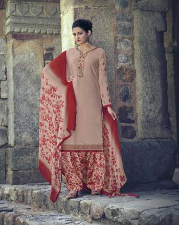 This Designer Patiyala Suit In Fine Color.Its Pretty Heavy Designer Embroidery Work Top Is Royal Crepe Based Paired With Royal Crepe Bottom And Faux Georgette Fabricated Digital Printed Dupatta Which Gives An Attractive To The Suit.