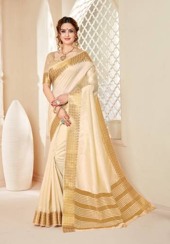 Your Personality In This Lovely Colored Designer Saree. This Saree?And Blouse Are Fabricated On Spun Cottont Silk Beautified With Wevon Designer. Buy This Pretty Saree Now.