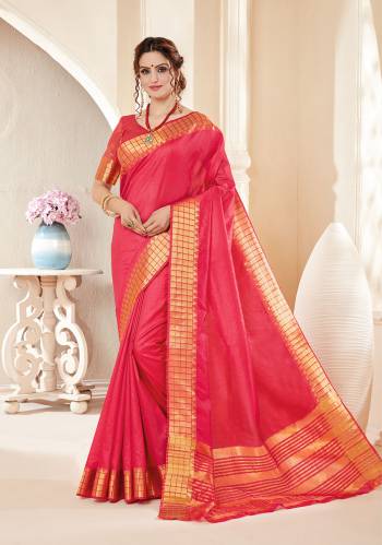 Your Personality In This Lovely Colored Designer Saree. This Saree?And Blouse Are Fabricated On Spun Cottont Silk Beautified With Wevon Designer. Buy This Pretty Saree Now.