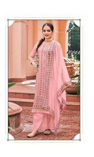 Look Attrctive This Designer Long Suit In Lovely Color.Its Pretty Heavy Designer Embroidery Work Top Is Faux Georgette Based Paired With Santoon Bottom And Faux Georgette Fabricated Dupatta Which Gives An Attractive To The Suit.