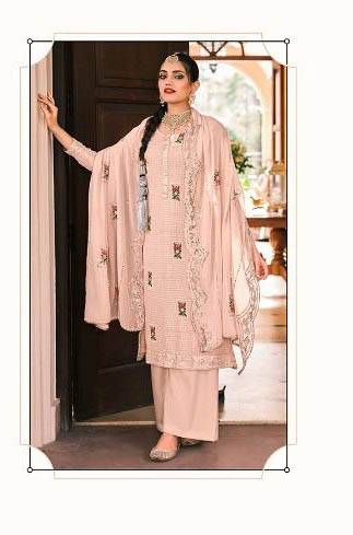 Look Attrctive This Designer Long Suit In Lovely Color.Its Pretty Heavy Designer Embroidery Work Top Is Faux Georgette Based Paired With Santoon Bottom And Faux Georgette Fabricated Dupatta Which Gives An Attractive To The Suit.