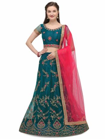 Attrective This Partywear Heavy Designer Lehenga Choli And Dupatta In Fine Color Fabricated On Net Beautified With Heavy Attractive Jari Embroidery Work.Buy Now. 