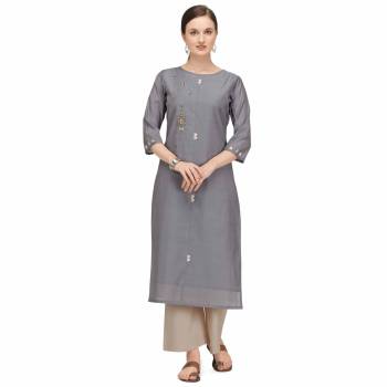 Attrective This Readymade Long Kurti With Bottom In Fine Color. Kurti Are Chanderi Silk And Pant Are Chanderi Silk Fabricated Beautified With Designer Embroidery Work. It Is Light In Weight And Easy To Carry All Day Long. 