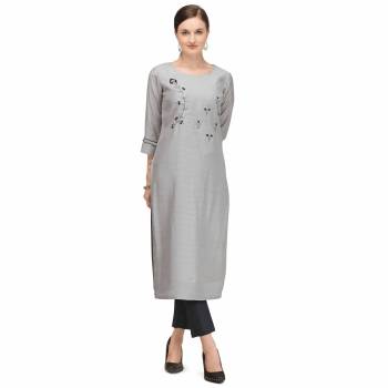 Attrective This Readymade Long Kurti With Bottom In Fine Color. Kurti Are Viscose Spun And Pant Are Cotton Sartin Line Viscose Fabricated Beautified With Designer Embroidery Work. It Is Light In Weight And Easy To Carry All Day Long. 