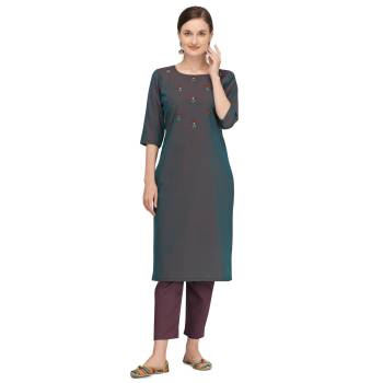 Garb This Good Looking Readymade Long Kurti In Fine Color. Kurti Are Poly Viscose Two Tone Fabricated Beautified With Designer Hand Designer Work. It Is Light In Weight And Easy To Carry All Day Long. 