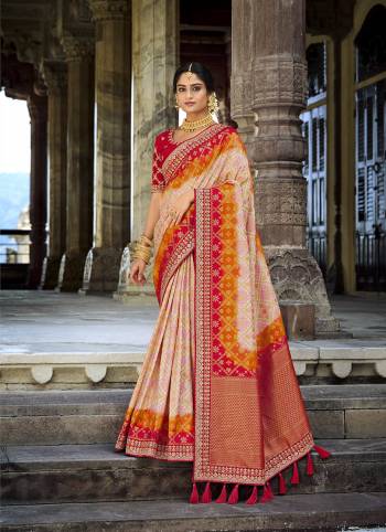 Garb This Partywear Stylist Designer Fine Colour Saree Paired With Contrasted Blouse.This Saree Are Dola Silk And Blouse Are Raw Silk Fabric With Heavy Designer Weaving With Embroidery Work Border Blouse. Buy This Pretty Saree Now.