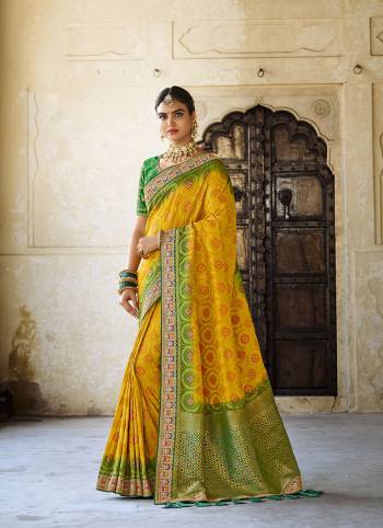 Garb This Partywear Stylist Designer Fine Colour Saree Paired With Contrasted Blouse.This Saree Are Dola Silk And Blouse Are Raw Silk Fabric With Heavy Designer Weaving With Embroidery Work Border Blouse. Buy This Pretty Saree Now.