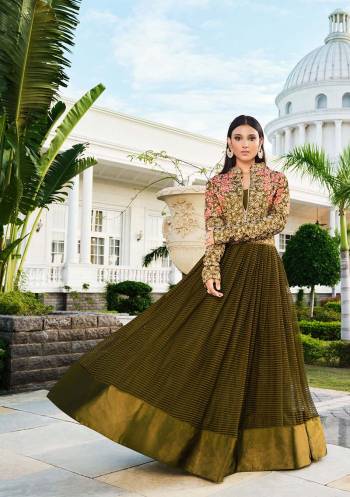 Looking This Designer Suits In Lovely Color.?Its Pretty Designer Embroidery Work Top Is Net Based Paired Bottom Santoon With Chiffon Fabricated Dupatta Handloom Silk Jacket. Which Gives An Attractive To The Dress.