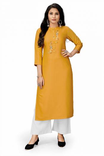 Attrective Look This Readymade Long Kurti In Fine Color. Kurti Are Poly Viscose Satin Fabricated Beautified With Designer Hand Embroidery Work. It Is Light In Weight And Easy To Carry All Day Long. 