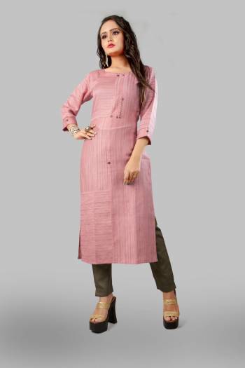 Look This Readymade Long Kurti With Bottom In Fine Color. Kurti Are Cotton Slub And Pant Are Cotton Dobby Fabricated Beautified With Designer Embroidery Work. It Is Light In Weight And Easy To Carry All Day Long. 