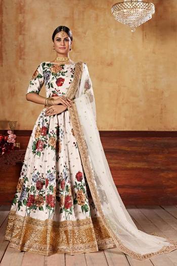 Stylist This Wedding Season Special Designer Lehenga Choli And Dupatta In Fine Color. Blouse And Lahenga  Are Fine Art Silk Fabric Based With Heavy Designer Digital Printed With Dori,Sequance Embroidery Work.Buy Now. 