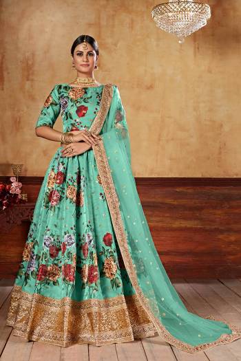 Stylist This Wedding Season Special Designer Lehenga Choli And Dupatta In Fine Color. Blouse And Lahenga  Are Fine Art Silk Fabric Based With Heavy Designer Digital Printed With Dori,Sequance Embroidery Work.Buy Now. 