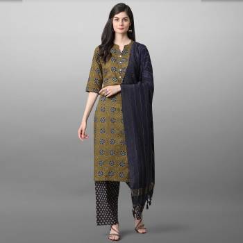 Looking This Readymade Long Suits In Fine Dark Color. Top,Bottom And Dupatta Are Cotton Fabricated Beautified With Designer Printed With Wevon Jari Dupatta. It Is Light In Weight And Easy To Carry All Day Long. 