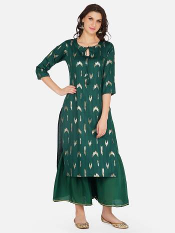 Look This Readymade Long Kurti With Bottom In Fine Color. Kurti And Bottom Are Cotton Fabricated Beautified With Designer Printed. It Is Light In Weight And Easy To Carry All Day Long. 