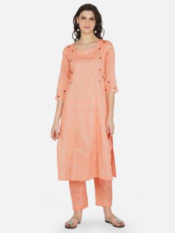 Look This Readymade Long Kurti With Bottom In Fine Color. Kurti And Bottom Are Cotton Fabricated Beautified With Designer Printed. It Is Light In Weight And Easy To Carry All Day Long. 