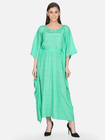 Looking Attrective This Readymade Long Kaftan Kurti In Fine Color. Kurti Are Polyester Fabricated Beautified With Designer Self Printed. It Is Light In Weight And Easy To Carry All Day Long. 