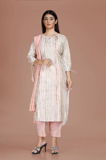 Look This Readymade Long Kurti With Bottom Suits In Fine Color. Kurti Are Polyester And Pant Are Poly Viscose And Dupatta Poly Chiffon Fabricated Beautified With Wevon Designr. It Is Light In Weight And Easy To Carry All Day Long. 