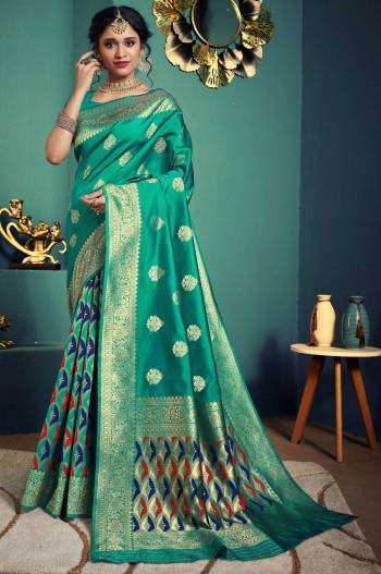 Looking This Designer Traditional Saree Are Fine Saree Paired With Blouse.This Saree And Blouse Are Art Silk Based Fabric With Wevon Jacquard Designer. Buy This Pretty Saree Now.