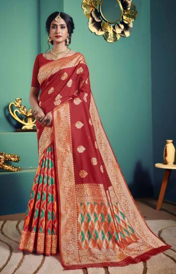 Looking This Designer Traditional Saree Are Fine Saree Paired With Blouse.This Saree And Blouse Are Art Silk Based Fabric With Wevon Jacquard Designer. Buy This Pretty Saree Now.