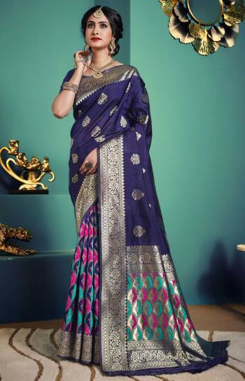 Looking This Designer Traditional Saree Are Fine Saree Paired With Blouse.This Saree And Blouse Are Art Silk Based Fabric With Wevon Jacquard Designer. Buy This Pretty Saree Now.