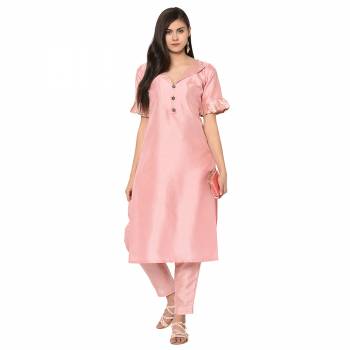 Attrective This Readymade Long Kurti With Bottom In Fine Color Fabricated On Poly Silk Beautified With Designer Foil Printed. It Is Light In Weight And Easy To Carry All Day Long. 