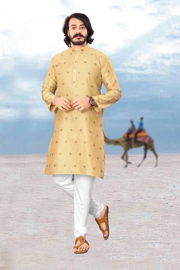 Partywear This Traditional Designer Readymade Kurta With Bottom Set. Kurta Are Jacquard Silk And Botton Are Silk Fabric With Wevon Designer.Buy Now. 