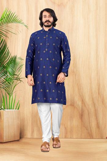 Partywear This Traditional Designer Readymade Kurta With Bottom Set. Kurta Are Jacquard Silk And Botton Are Silk Fabric With Wevon Designer.Buy Now. 