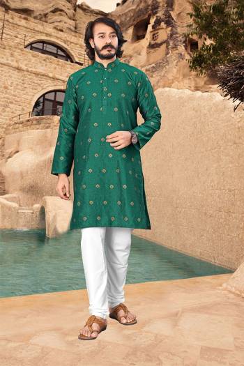 Partywear This Traditional Designer Readymade Kurta With Bottom Set. Kurta Are Jacquard Silk And Botton Are Silk Fabric With Wevon Designer.Buy Now. 